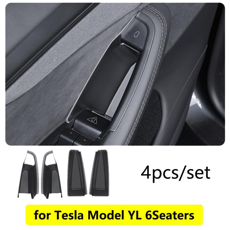 Para Tesla Model 3 Y YL Juniper Highland 2020-2026 Caixa de Armazenamento da Maçaneta da Porta Maçaneta Interna Organizador Contêiner Bandeja Abrangente