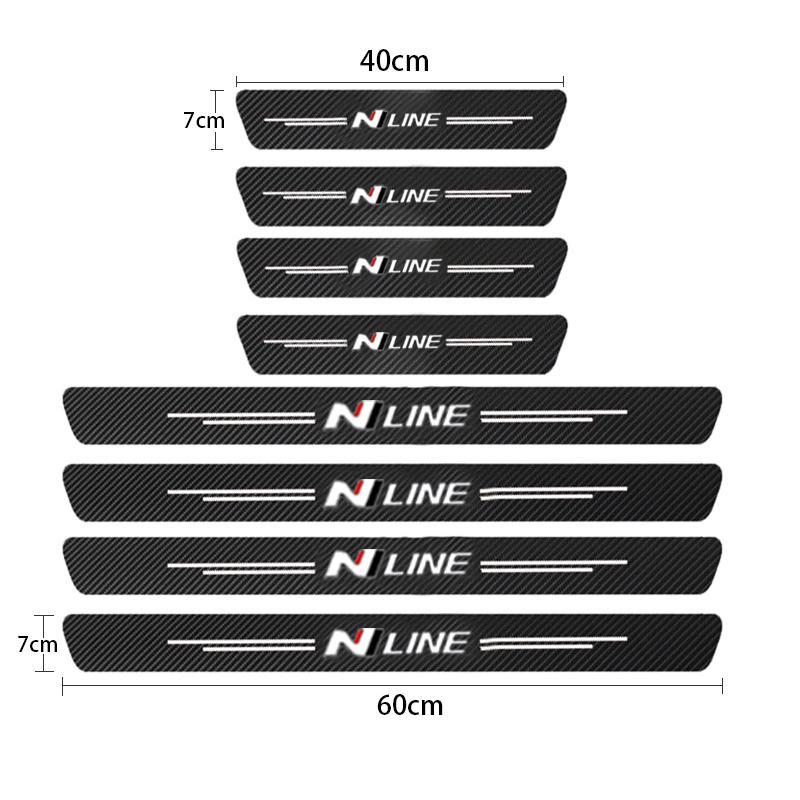 Carbon Faser Auto Aufkleber Schutz Streifen Auto Tür Sill Wasserdichte Schutz Film Für Hyundai N LINIE i30 i20 Sonata Accent tucson Elantra