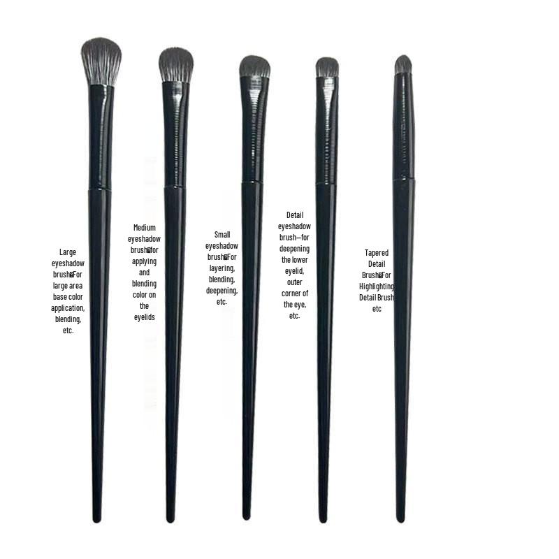 16-Piece Makeup Brush Set: 6 Black Eyeshadow Brushes, 10 Blending, Under-Eye, Eyeliner & Detail Brushes