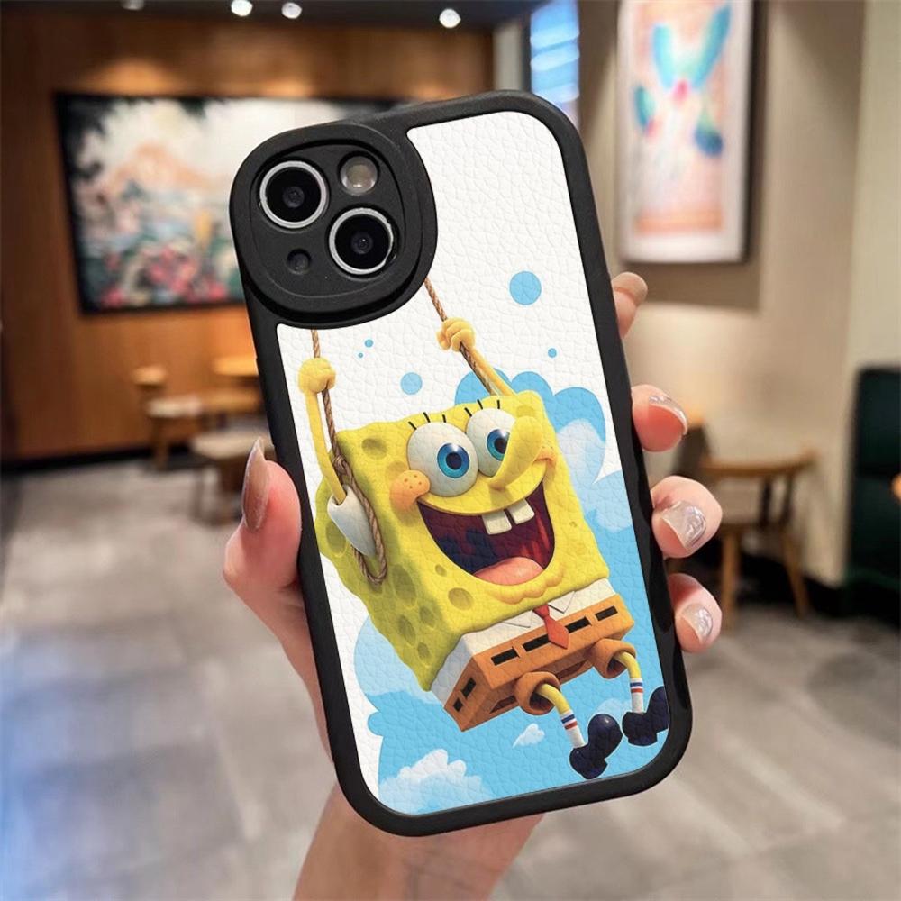 S-SpongeBobs P-Patrick Star Phone Case For Iphone 16 15 14 Pro Max 13 12 11 Mini Xs Puls Lambskin Silicone Cover