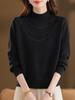 Mom's Winter Knit Half-Neck Sweater for Middle-Aged & Elderly Women - Versatile Autumn/Winter Pullover Top