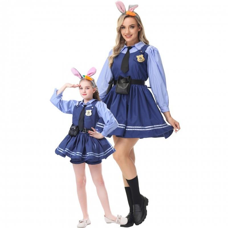 M-xl Long Sleeve Judy Hopps Police Costume From Zootopia For Fun Roleplay Events