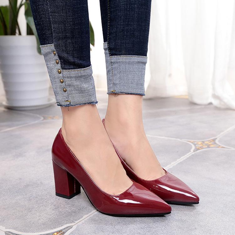 Women's High Heels Sexy Bride Party Mid Heel Pointed Toe Shallow Mouth High Heel Shoes Women Shoes