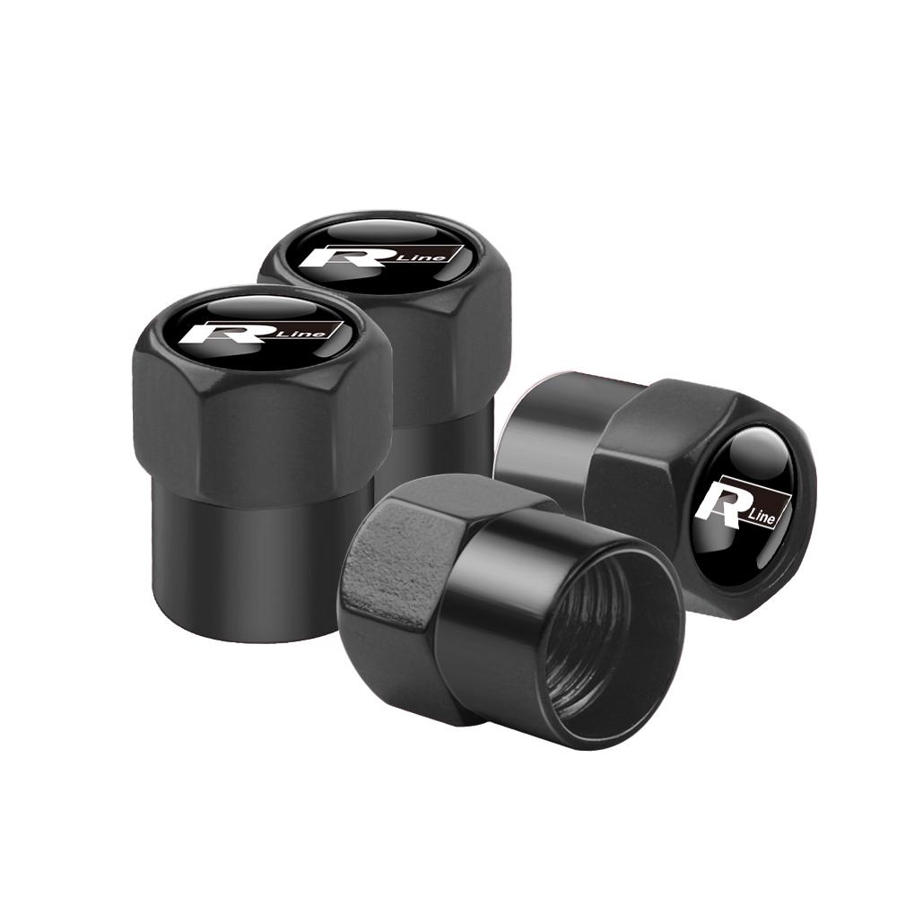 SVLHP1 4Pcs Car Wheel Tire Valve Stems Valve Cap Auto Accessories For VW Volkswagen GTI Golf Polo Passat Mk6 MK7 Tiguan R RLine Magotan