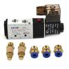 4V210-08 Solenoid Valve Pneumatic 5 Port Male Connectors Control Mufflers