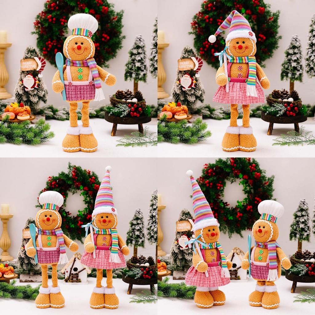Colorful Stretchable Gingerbread Man Doll Festive Christmas Decor For Window Display