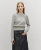 Malittepeulangsowajeobeo W Classic Logo Crop Knit Melange Gray