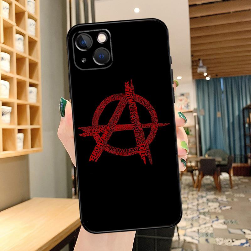 Anarchy Symbol A Phone Case For iPhone 16 17 Pro Max 15 14 13 11 12 Pro Max Mini 15 16 Plus 16e 17 Air Cover