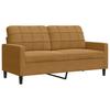 3 Piece Sofa Set with Cushions Brown Velvet