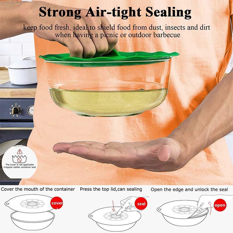 5Pcs Silicone Food Fresh Cover Tools Reusable Silicone Microwave Bowl Cover Colorful Cooking Pot Pan Lid Cover Kitchen Utensils