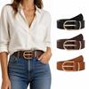 Versatile PU Leather Belt Oval Pin Buckle Decorative Belt Thin Waist Belt  For Dresses Jeans