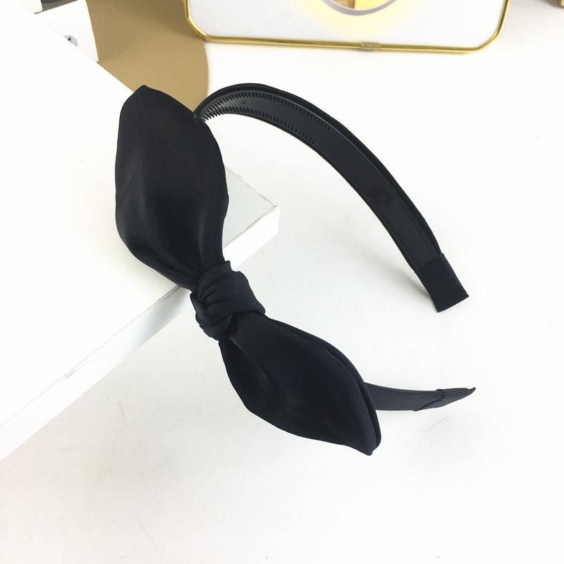 Ins Slim Satin Cloth Bow Knot Hairbands for Women Girls Causal Shopping Party Headbands Non Slip Toothed Head Hoop