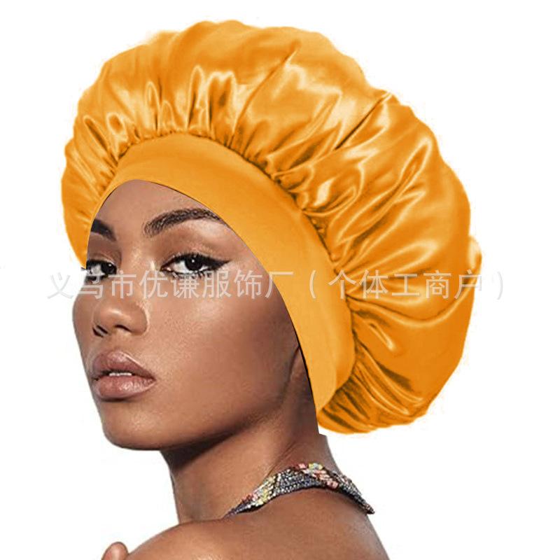 Wide-brimmed Headscarf, Beauty Hat, Hair Care Hat, Female Care Satin Nightcap.