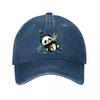 Playful Baby Panda Forest Charm Washed Baseball Cap Outdoor For Womens Unisex FeUnisex Dad Hat