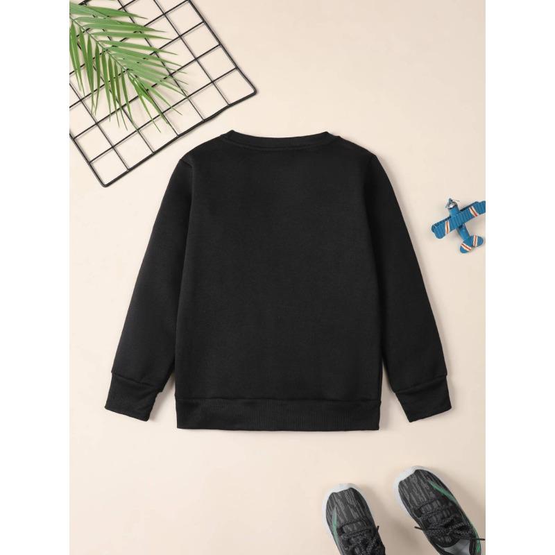 Autumn/Winter Children's Trendy Sweatshirt with Fun Cartoon Dinosaur Print, O-Neck Long Sleeve Pullover for Boys