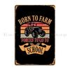 Born To Farm Forced To Go To School Tractor Farmer Metal Plaque Poster Garage Cinema Cinema Wall Plaque Create Tin Sign Poster