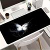 Butterfly Black Background Gaming Mouse Pad Pc  Nonslip Rubber Base Washable Desk Accessories Great for Office School