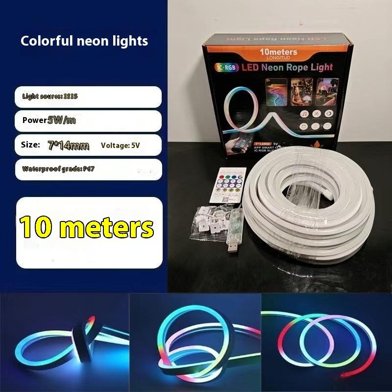 5V Rgbic Neon LED Szalagfények Neon Kötélfény Zene Szinkronnal DIY Rgbic Dreamcolor Üldöző Szalag Szalag Otthoni Dekor Világításhoz
