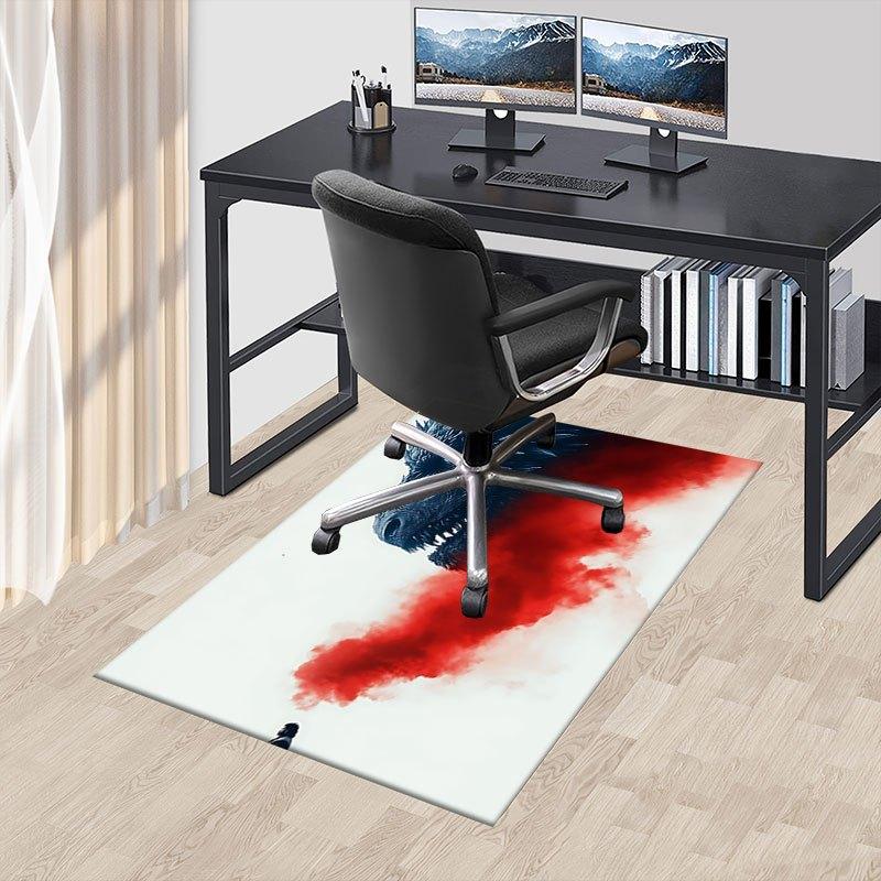 1 tapis de sol pour chaise de bureau Fire and Blood, Tapis de décoration intérieure Thème Fantaisie Tapis Durable, Décor Dragon, Convient aux amateurs de thèmes fantastiques