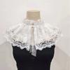Cape Embroidered Lace Fake Collar Small High Collar Embroidery Small Shawl Double-layer Blouse Shoulders Decoration
