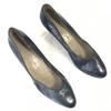 Fabricate în Italia Pantofi cu toc Salvatore Ferragamo din piele Femei 6.5AA 23.0 Bleumarin Croială îngustă(FOLOSIT)