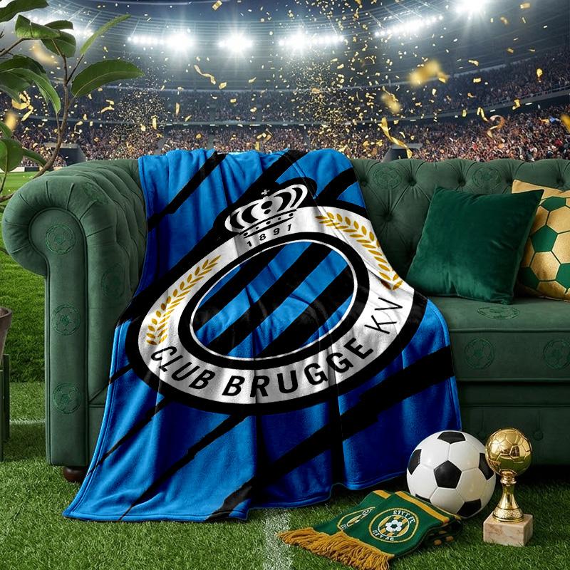 FC Brügge Wappen Decke Leicht Ideal Bettdecke Perfekt für Reisen, Camping, Wohnzimmer, Büros, Sofas, Fan Weihnachtsgeschenk