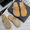 New Women's Autumn and Winter Fashion Platform Birkenstocks Casual Half-drag Fashion Versatile and Durable Bag Head Slippers