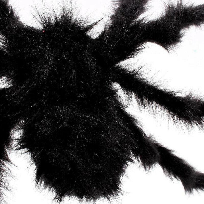 30-200CM Hairy Giant Spider Decoration Halloween Prop Haunted House Party Decor Plush Stuffed Toys Dolls