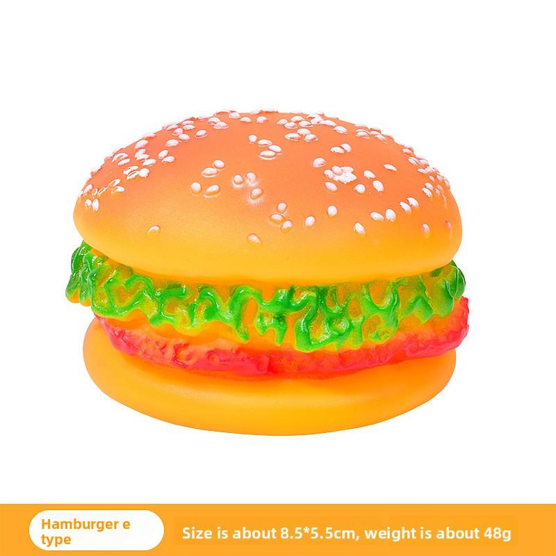 Rubber-coated Sound-producing Toy Hamburger Dog Teething and Cleaning Sound Hamburger Bag Pet Toy