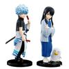 In stock 14CM Anime Gintama Figure Sakata Gintoki Katsura Kotarou Animation Model Toys Presents Set Decoration Ornaments