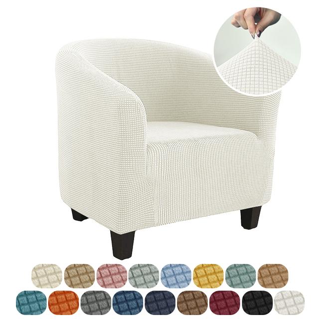Club Chair Cover Stretch Tub Sofa Slipcovers Solid Armchair Cover Polar Fleece Couch Covers For Study Bar Counter Living Room
