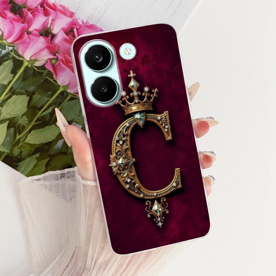 For Xiaomi Poco X8 Pro Royal Crown Initial Letter Couple Phone Case For POCO X8 Pro Max X8Pro 5G Soft Silicone TPU Bumpers