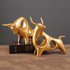 Lucky Gold Cattle Cow Ox Statue Nordic Home Decor Bull Sculpture Desk Ornament Crafts Abstract Animal Figurine Accessories Toys