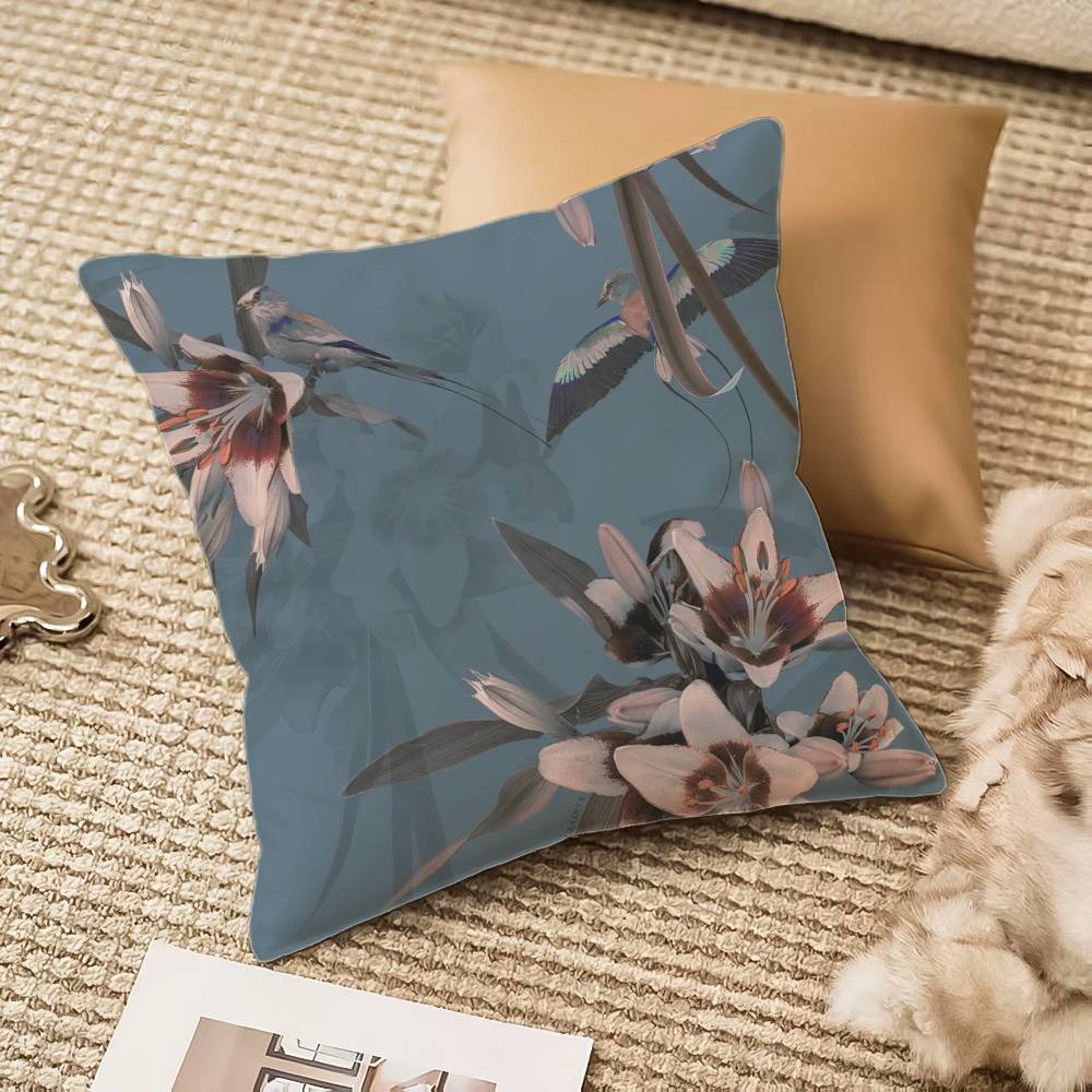 Classic A-Allsaints Floral Pillow Case Anti-Dustmite Invisible Zipper Sofa Bed
