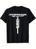 Men's Life Behind Bars Mountain Biking T-Shirt Funny MTB Graphic with Biker& Design