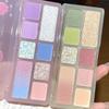 Glitter Eyeshadow Palette Shiny Eye Makeup Palette Lasting Green Purple Eye Shadow Palette Cosmetics