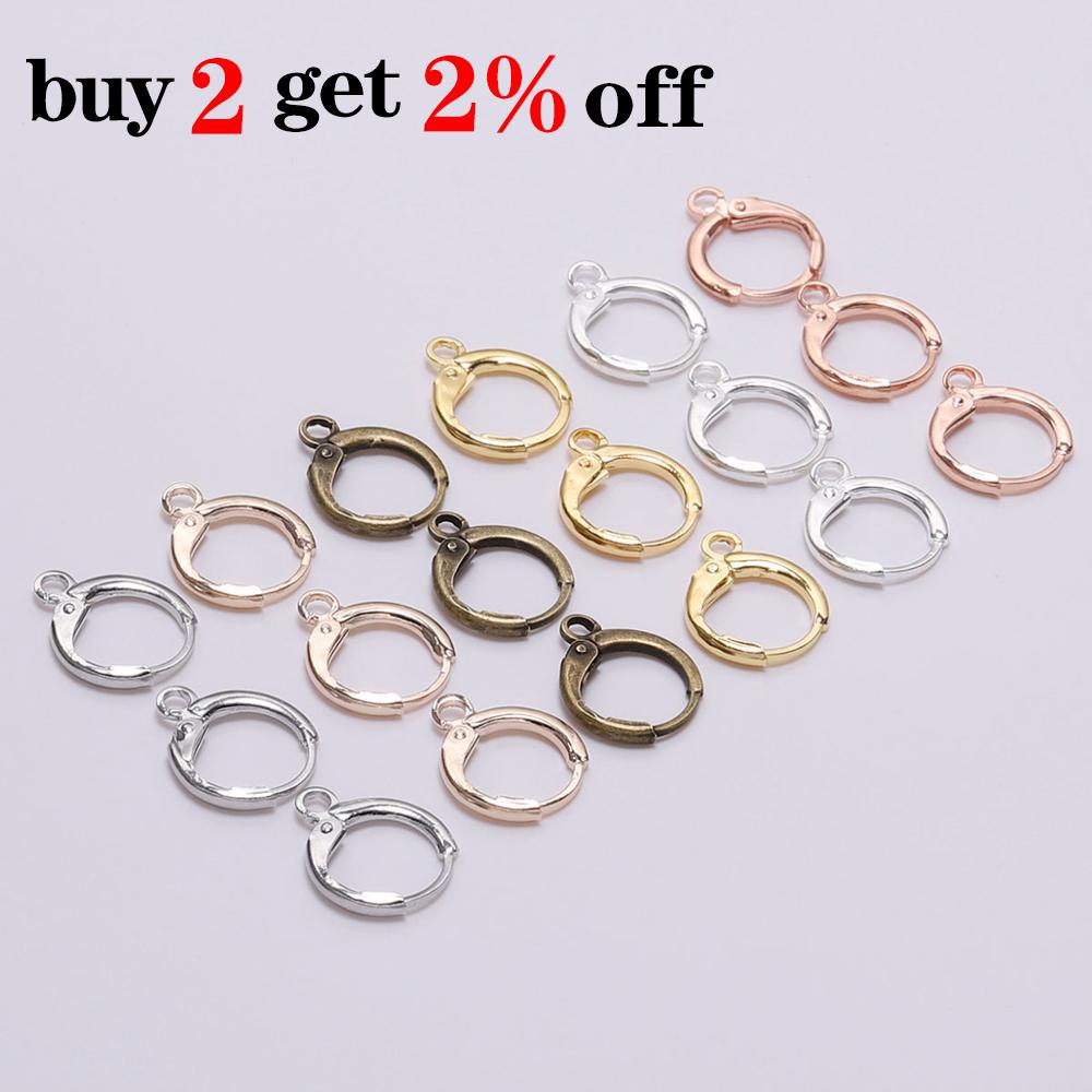 20Pcslot 14X12Mm Gold France Lever Earring Hooks Wire Settings Base Earrings Hoops For Jewelry Making Finding Supplies