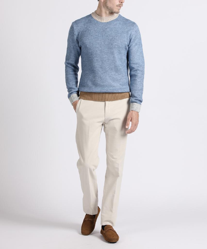 PANICALE Blue Color-Block Crewneck Knit