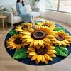 Diatomaceous Earth Floor Mat 3D Sunflower Pattern Plush Quick Drying Non-Slip Absorbent Bath Mat Super Absorbent Floor Mat