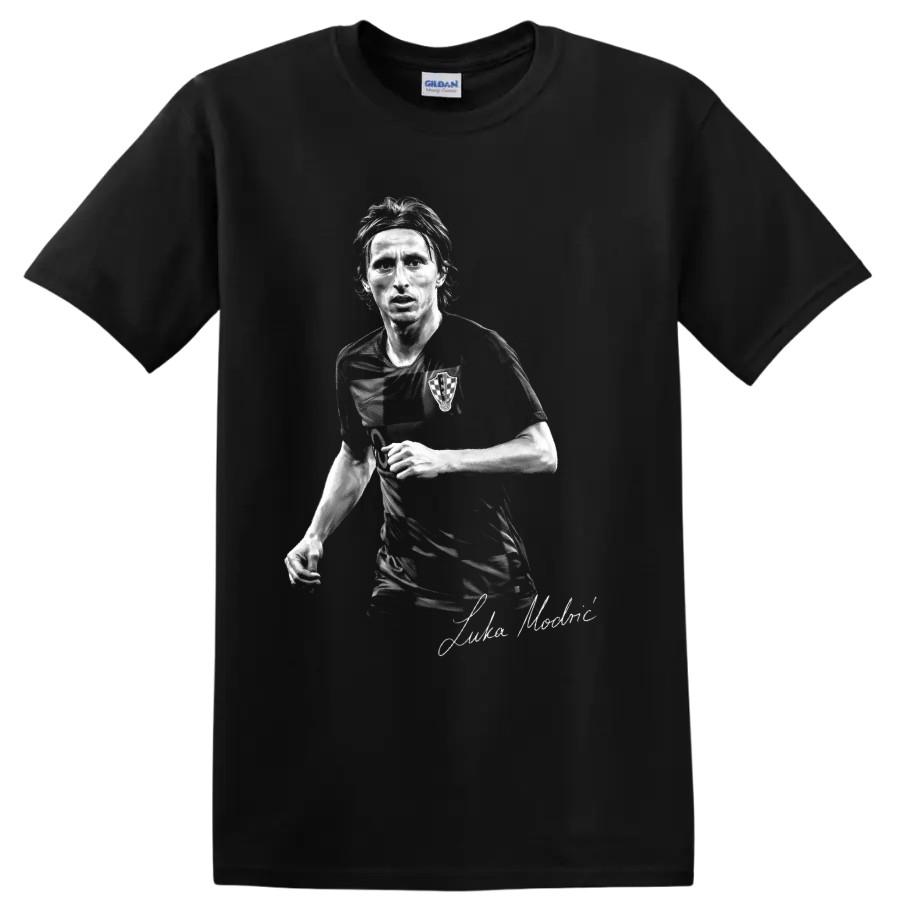 Luka Modrić Fotboll T-shirt Kroatisk Mittfältare Porträtt Grafik Fan T-shirt Gåva