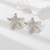 Personalized Design Women's Double Layered Large Flower Earrings Trendy Punk Party Adjustable Ring Fashion Jewelry Gifts