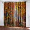Blackout Curtain 3D Plant Autumn Maple Leaves Window Curtains For Living Room The Bedroom Modern, 2 Pieces Fashion