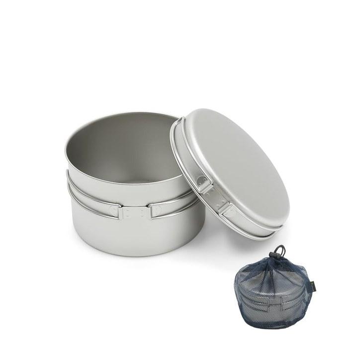 Belmont BM-093 Titanium Cookware Deep Type (M) with Case, Made In Tsubame-Sanjo, Silver