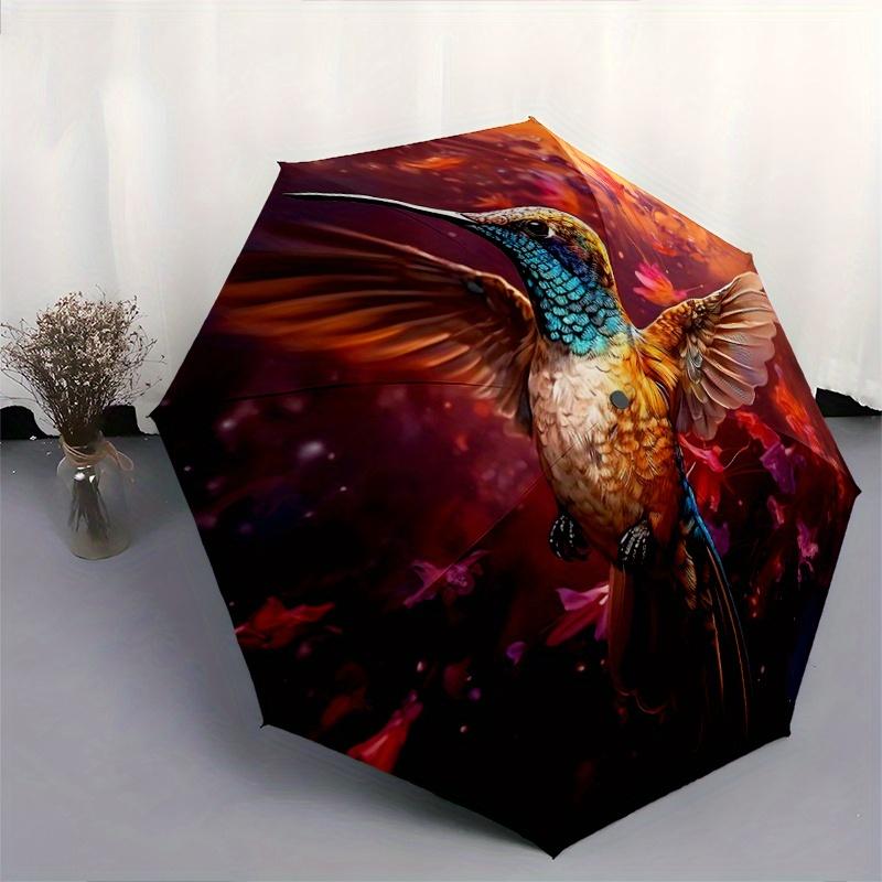 1pc Hummingbird In Flight Automatic Opening and Closing Umbrella - Lightweight 3-Fold Design, Suitable for Fans, Travel, Daily Use - Official Pro