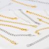 18K Gold-Plated Copper Extension Chain Bracelet Necklace with Teardrop End and Tag - 5cm DIY Jewelry Accessory
