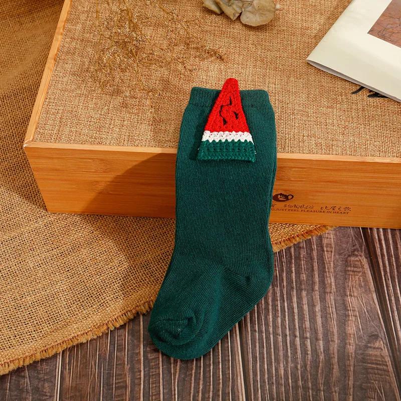 Merry Christmas Thermal Cute Cartoon Santa Claus High Long Socks Elk Doll Stitch Stocking for Baby Children Kids Accessories