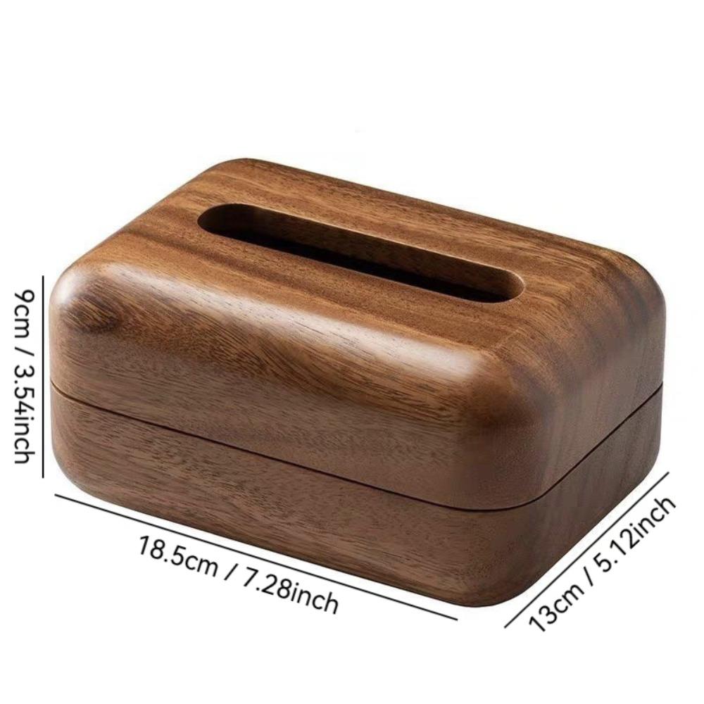 1Pc Durable Wooden Tissue Box Cover Simple Large Capacity Tissue Box Holder Elegant Napkin Dispenser for Hotel