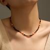 Niche Light Luxury Natural Stone Necklace Beaded Simple Retro Collarbone Chain Dopamine Exquisite Small Fragrance