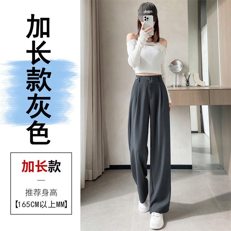 Dames Hoge Taille Wijde Pijpen Broek Slim Fit Getailleerde Pantalon Kantoor Kleding Grijs