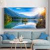 Landschaft Herbst Sonnenaufgang See Alpen Berg Wald Leinwand Malerei Poster und Drucke Wand Kunst Bilder Home Decor kein Rahmen kein Rahmen